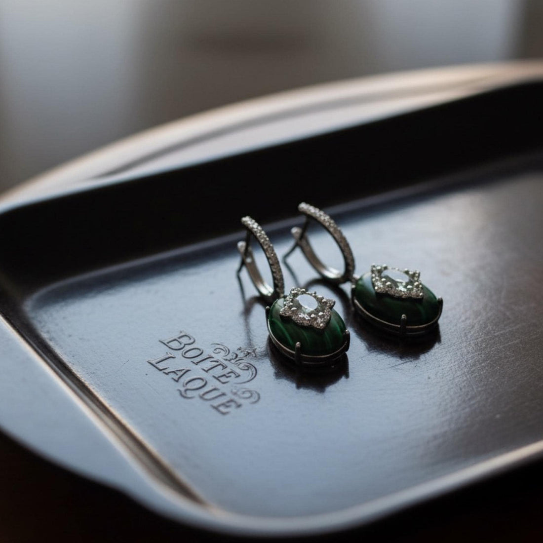 Malachite Drop Earrings | Fine Green Gemstone Earrings in Sterling Silver | Luxury Holiday Gift | Artisan Statement Jewelry | Heirloom Green