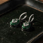 Malachite Drop Earrings | Fine Green Gemstone Earrings in Sterling Silver | Luxury Holiday Gift | Artisan Statement Jewelry | Heirloom Green