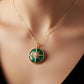 Malachite Pearl Pendant Necklace | 18K Gold Vermeil | Green Stone Necklace Gift for Her | Holiday Jewelry | Meaningful Elegant Pendant