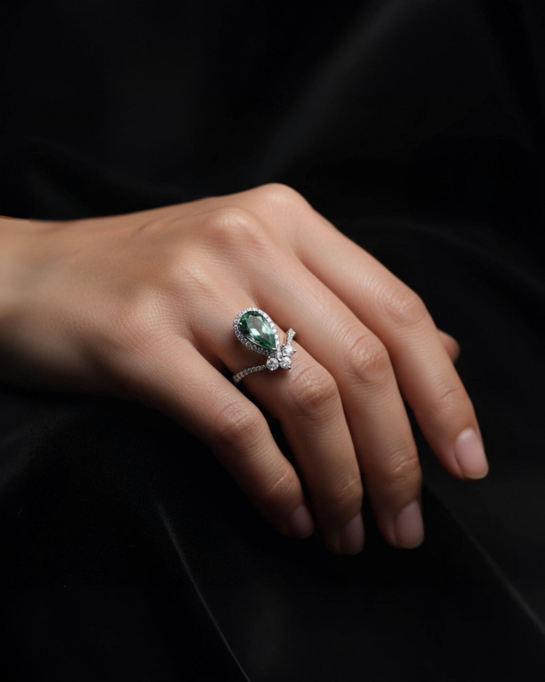 18K Solid White Gold Paraiba Tourmaline Ring • 2ct Neon Green Paraiba & Diamond Ring • Rare Fine Jewelry • Luxury Heirloom Gift