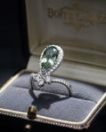 18K Solid White Gold Paraiba Tourmaline Ring • 2ct Neon Green Paraiba & Diamond Ring • Rare Fine Jewelry • Luxury Heirloom Gift