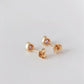 Tiny Pink Diamond Hearts Earrings | 18K Gold Filled Studs | Everyday Minimalist Jewelry Gift for Her