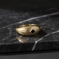18K Gold-Filled Onyx Signet Ring | Black Onyx Minimalist Gold Ring | Art Deco Inspired Ring for Women | Quiet Luxury Gift Jewelry