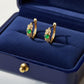 18K Solid Gold Natural Jadeite Jade Diamond Hoop Earrings | Fine Jewelry Huggies | Everyday Luxury Gift for Her | Real Jade & Diamond Hoops