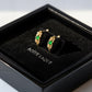 18K Solid Gold Natural Jadeite Jade Diamond Hoop Earrings | Fine Jewelry Huggies | Everyday Luxury Gift for Her | Real Jade & Diamond Hoops