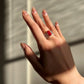 Natural Red Coral Ring | Sterling Silver 18K White Gold Vermeil | One of a Kind Cocktail Ring | Unique Gift for Her