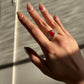 Natural Red Coral Ring | Sterling Silver 18K White Gold Vermeil | One of a Kind Cocktail Ring | Unique Gift for Her