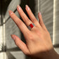 Natural Red Coral Ring | Sterling Silver 18K White Gold Vermeil | One of a Kind Cocktail Ring | Unique Gift for Her