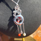 Japanese Oxblood Red Coral Necklace in Sterling Silver | Natural Coral & Black Onyx Art Pendant with Pearl Drops | Fine Jewelry Gift for Her