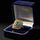 Art Deco Emerald Ring in 14K Solid Gold | Natural 0.8ct Emerald & Diamond Statement Ring | Filigree Cocktail Ring | Heirloom Jewelry Gift