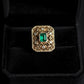 Art Deco Emerald Ring in 14K Solid Gold | Natural 0.8ct Emerald & Diamond Statement Ring | Filigree Cocktail Ring | Heirloom Jewelry Gift