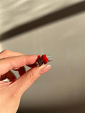 Natural Red Coral Ring | Sterling Silver 18K White Gold Vermeil | One of a Kind Cocktail Ring | Unique Gift for Her