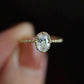 9K Solid Gold Oval Solitaire Ring • Vintage Beaded Band Engagement Ring • Dainty Diamond Ring • Minimalist Gold Ring • Promise Ring Gift