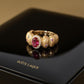 Ruby Statement Ring | Red Gem Cocktail Ring | Bold Gold Ring for Her | Holiday Jewelry Gift