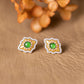 Green Jadeite Jade Earrings | Art Deco Studs | Gift For Her | 18k Gold Vermeil Earrings | Statement Stud Earrings | Quiet Luxury Jewelry