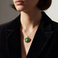 Malachite Pearl Pendant Necklace | 18K Gold Vermeil | Green Stone Necklace Gift for Her | Holiday Jewelry | Meaningful Elegant Pendant
