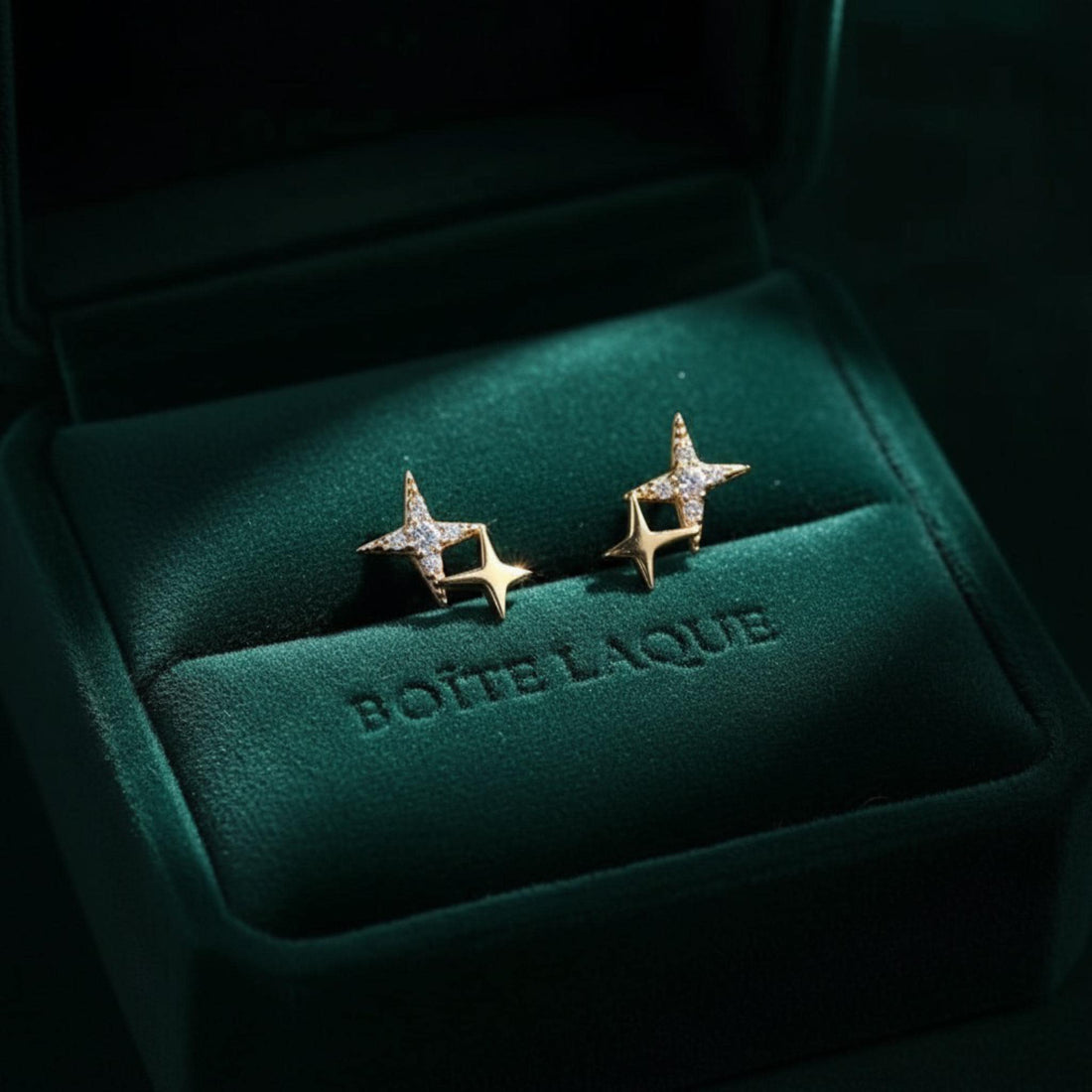 Shimmery Star Diamond Stud Earrings in 9K Solid Gold | Dainty Sparkle Everyday Earrings | Quiet Luxury Gift for Her | Minimalist Star Studs