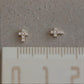 9K Solid Gold Diamond Cross Stud Earrings, Dainty Gold Cross Stud, Minimalist Christian Jewelry, Religious Gift for Her, Tiny Diamond Cross
