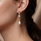 Larimar Pearl Dangle Earrings 18K Gold Filled | Natural Gemstone Earrings | Long Drop Pearl Earrings Gift for Her | Quiet Luxury Jewelry