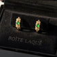 18K Solid Gold Natural Jadeite Jade Diamond Hoop Earrings | Fine Jewelry Huggies | Everyday Luxury Gift for Her | Real Jade & Diamond Hoops