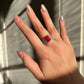 Natural Red Coral Ring | Sterling Silver 18K White Gold Vermeil | One of a Kind Cocktail Ring | Unique Gift for Her