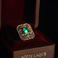 Art Deco Emerald Ring in 14K Solid Gold | Natural 0.8ct Emerald & Diamond Statement Ring | Filigree Cocktail Ring | Heirloom Jewelry Gift