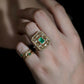 Art Deco Emerald Ring in 14K Solid Gold | Natural 0.8ct Emerald & Diamond Statement Ring | Filigree Cocktail Ring | Heirloom Jewelry Gift