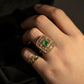 Art Deco Emerald Ring in 14K Solid Gold | Natural 0.8ct Emerald & Diamond Statement Ring | Filigree Cocktail Ring | Heirloom Jewelry Gift