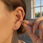 18K Solid Gold Candy Stud Earrings | Natural Diamond & Gemstone Earrings | Dainty 18k Gold Cartilage Stud | Everyday Gift Jewelry