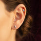 18K Solid Gold Candy Stud Earrings | Natural Diamond & Gemstone Earrings | Dainty 18k Gold Cartilage Stud | Everyday Gift Jewelry