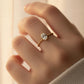 9K Solid Gold Oval Solitaire Ring • Vintage Beaded Band Engagement Ring • Dainty Diamond Ring • Minimalist Gold Ring • Promise Ring Gift