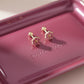 18K Solid Gold Pink Sapphire Flower Stud Earrings | Natural Gemstone Fine Jewelry | Luxury Gift Earrings | Solid Gold Screw-Back Studs