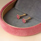 18K Solid Gold Pink Sapphire Flower Stud Earrings | Natural Gemstone Fine Jewelry | Luxury Gift Earrings | Solid Gold Screw-Back Studs