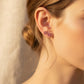 18K Solid Gold Pink Sapphire Flower Stud Earrings | Natural Gemstone Fine Jewelry | Luxury Gift Earrings | Solid Gold Screw-Back Studs