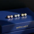 18K Solid Gold Natural Diamond Stud Earrings | Bezel Set | Screw Back or Butterfly | F–G Color | Fine Diamond Studs, Diamond gift
