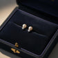 10K Solid Gold Akoya Pearl Diamond Stud Earrings | Dainty Pearl Earrings | Minimalist Gold Studs | Gift for Her | Everyday Fine jewelry