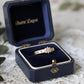 14K Gold Starburst Ring • Natural White Topaz & White Sapphires • Celestial Gold Ring • Dainty Gold Ring Gift for Her Holiday