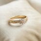 14K Gold Starburst Ring • Natural White Topaz & White Sapphires • Celestial Gold Ring • Dainty Gold Ring Gift for Her Holiday