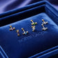 18K Solid Gold Candy Stud Earrings | Natural Diamond & Gemstone Earrings | Dainty 18k Gold Cartilage Stud | Everyday Gift Jewelry