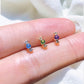 18K Solid Gold Candy Stud Earrings | Natural Diamond & Gemstone Earrings | Dainty 18k Gold Cartilage Stud | Everyday Gift Jewelry