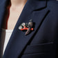 One of a Kind Coral & Icy Jade Phoenix Pendant Brooch | Natural Sapphire Art Jewelry | Convertible High Jewelry Piece