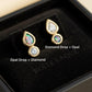 18K Solid Gold Black Opal & Diamond Teardrop Stud | Fine Jewelry Earring | Natural Opal Earring | Luxury Gold Stud | Gift , Diamond Stud