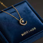 18K Solid Gold Earthmine Diamond Crescent Moon Star Pendant Necklace | Natural Diamond Moon Star Necklace | Celestial Fine Jewelry
