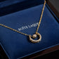 18K Solid Gold Earthmine Diamond Crescent Moon Star Pendant Necklace | Natural Diamond Moon Star Necklace | Celestial Fine Jewelry