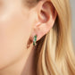 18K Solid Gold Natural Colombian Emerald Earrings | Certified Green Emerald Studs with Diamonds | Art Deco Inspired Jewelry | Holiday Gift