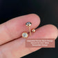 18K Solid Gold Natural Diamond Stud Earrings | Bezel Set | Screw Back or Butterfly | F–G Color | Fine Diamond Studs, Diamond gift