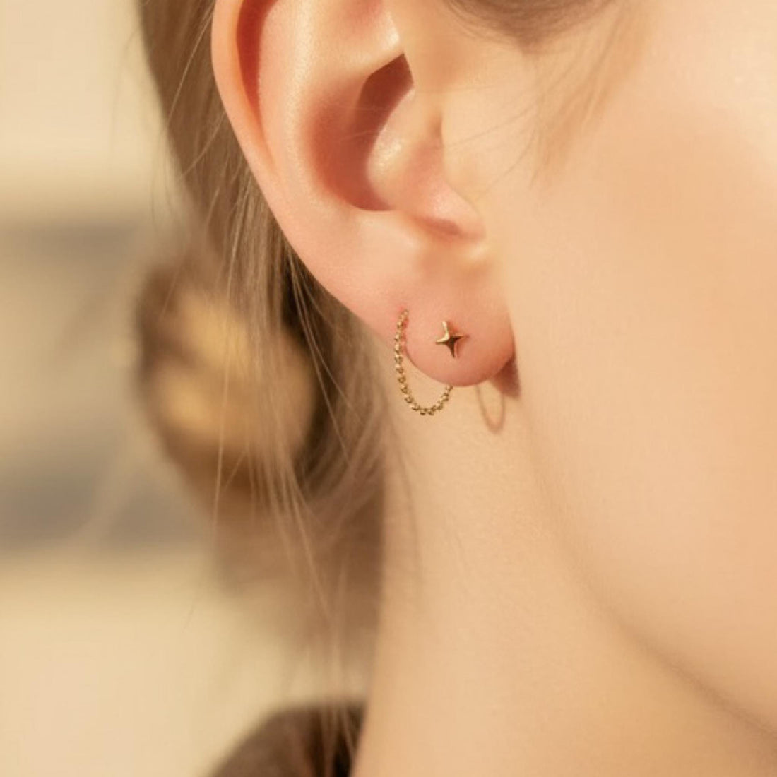 10K Solid Gold Tiny Star Stud Earrings | Minimal Everyday Gold Earrings | Dainty Star Studs | Gift for Her