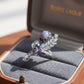 Collector-Grade Lightning Ridge Black Opal Ring in 18K White Gold | Natural N4 Black Opal with Rare Red Fire, Diamonds, Sapphires & Rubies |