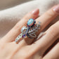 Collector-Grade Lightning Ridge Black Opal Ring in 18K White Gold | Natural N4 Black Opal with Rare Red Fire, Diamonds, Sapphires & Rubies |
