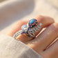 Collector-Grade Lightning Ridge Black Opal Ring in 18K White Gold | Natural N4 Black Opal with Rare Red Fire, Diamonds, Sapphires & Rubies |